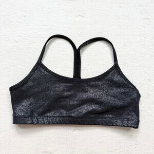 Beyond Yoga Small Navy Silver Sparkle Metallic Racerback Sports Bra NWOT